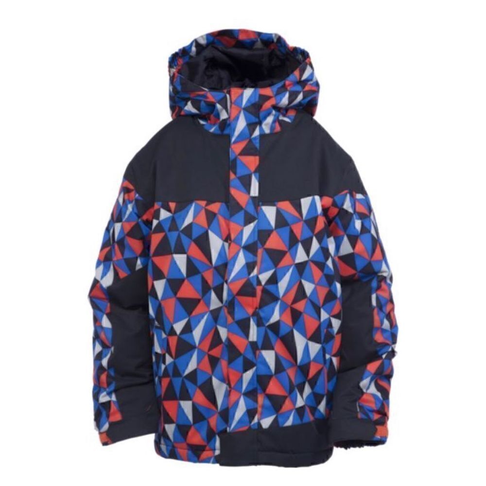 Ride Cobra Insulated Snow Jacket Boys Youth Large Geo Print / Red Grey Blue